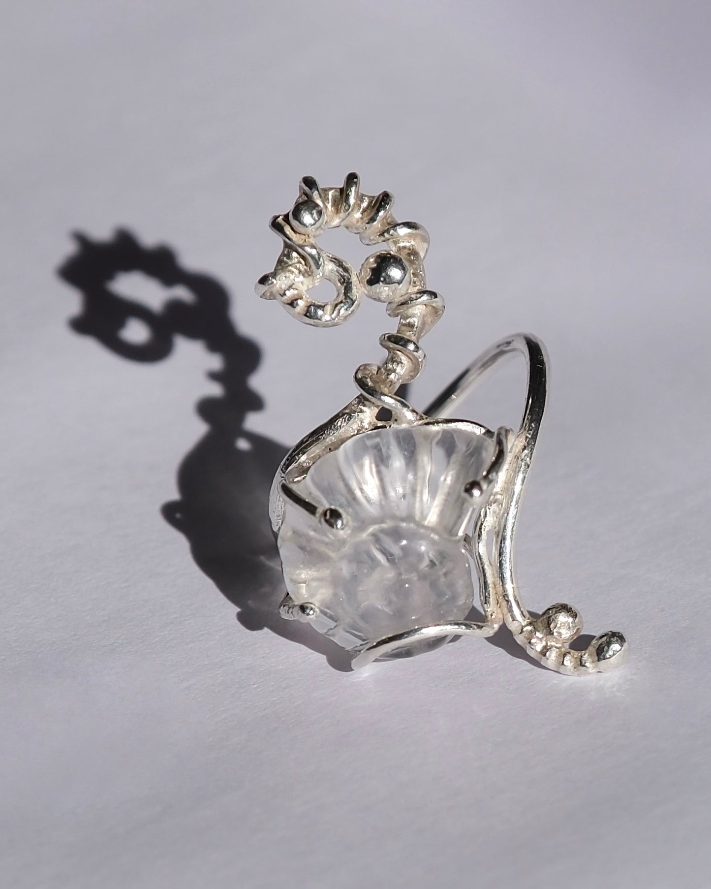 Crystal Shell Silver Ring #01
