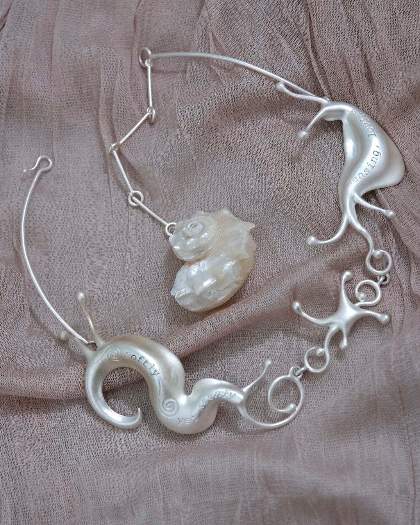 Snail Necklace - Softly yet keenly; Sensing, Loving