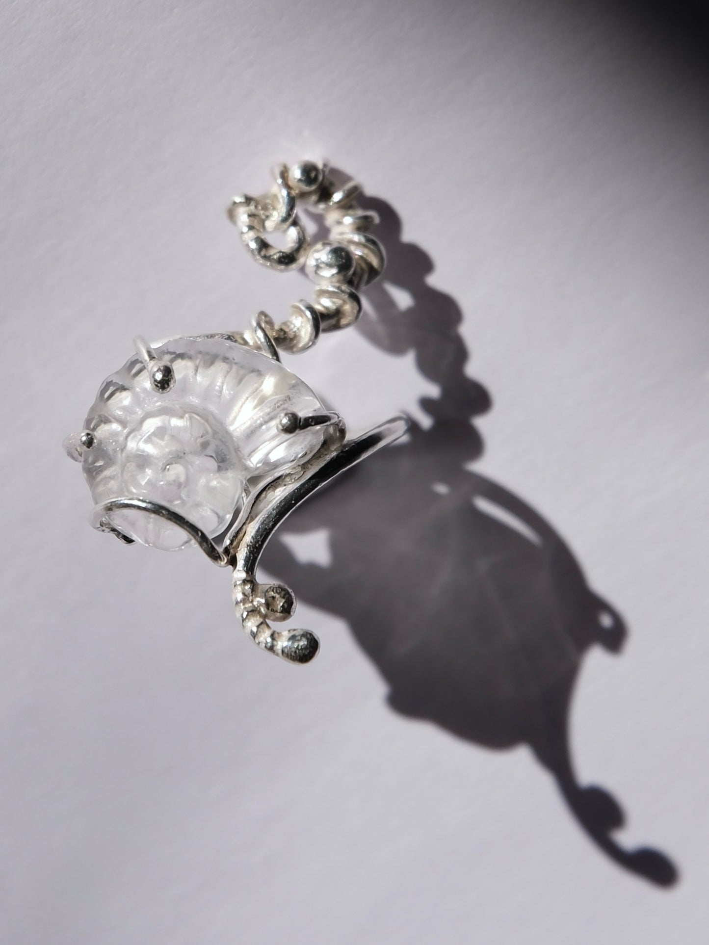 Crystal Shell Silver Ring #01