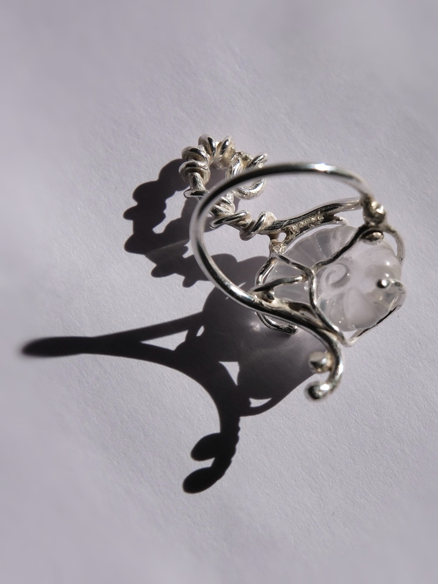 Crystal Shell Silver Ring #01
