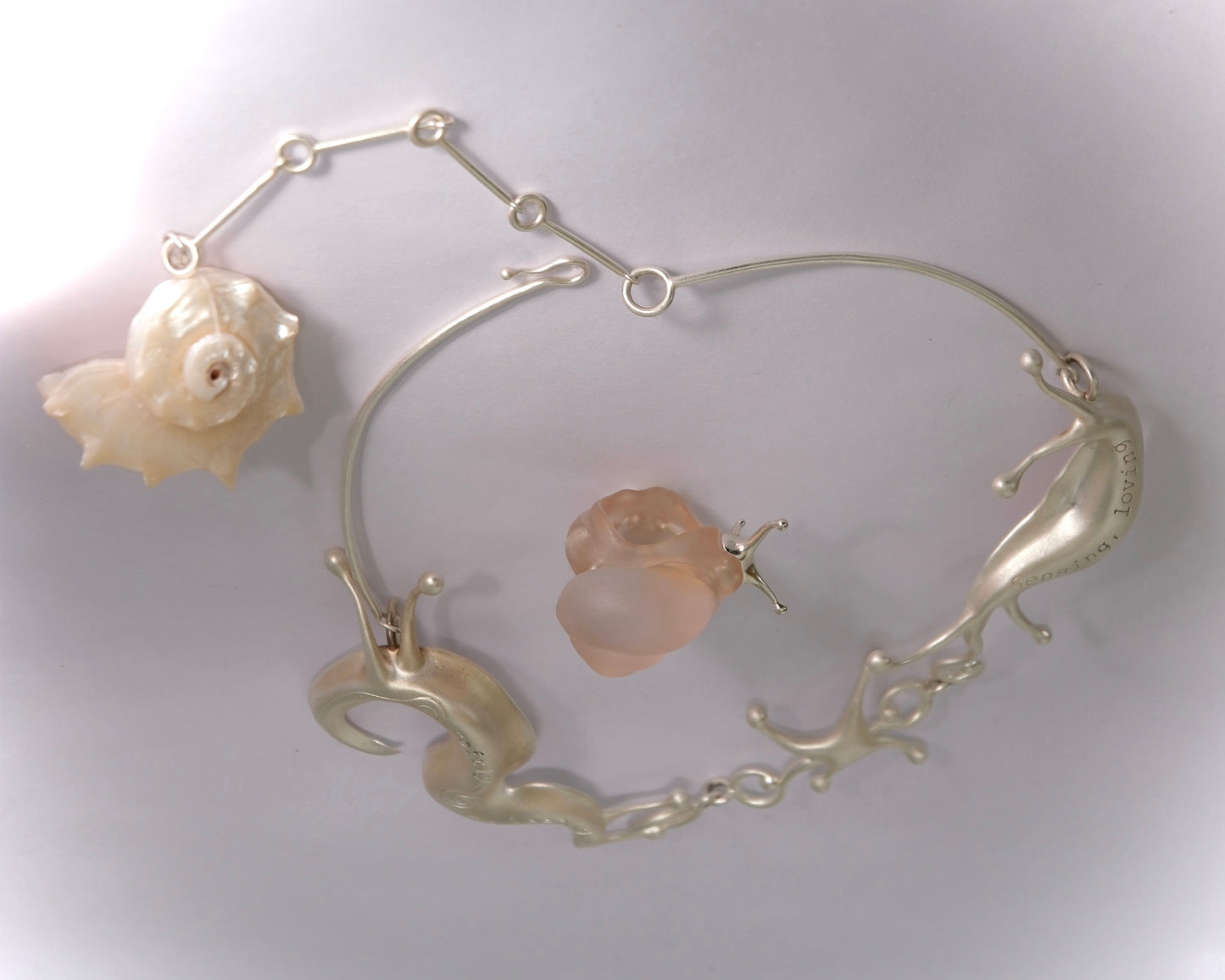 Silver spine snail ring * Soft Mist Special