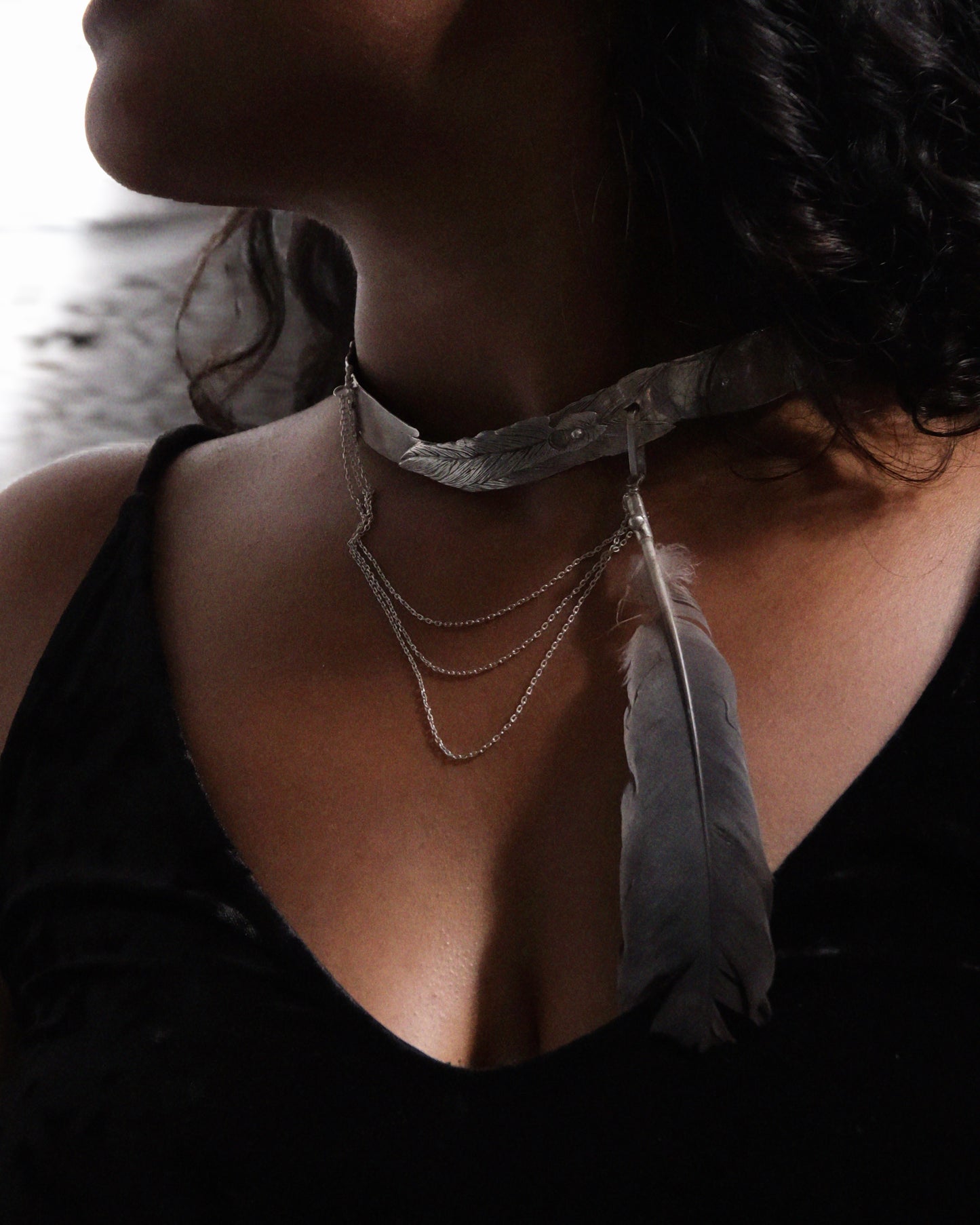 Feather Chained Choker