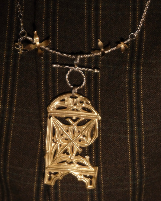 Silver & Brass French Pilgrim’s Badge Necklace