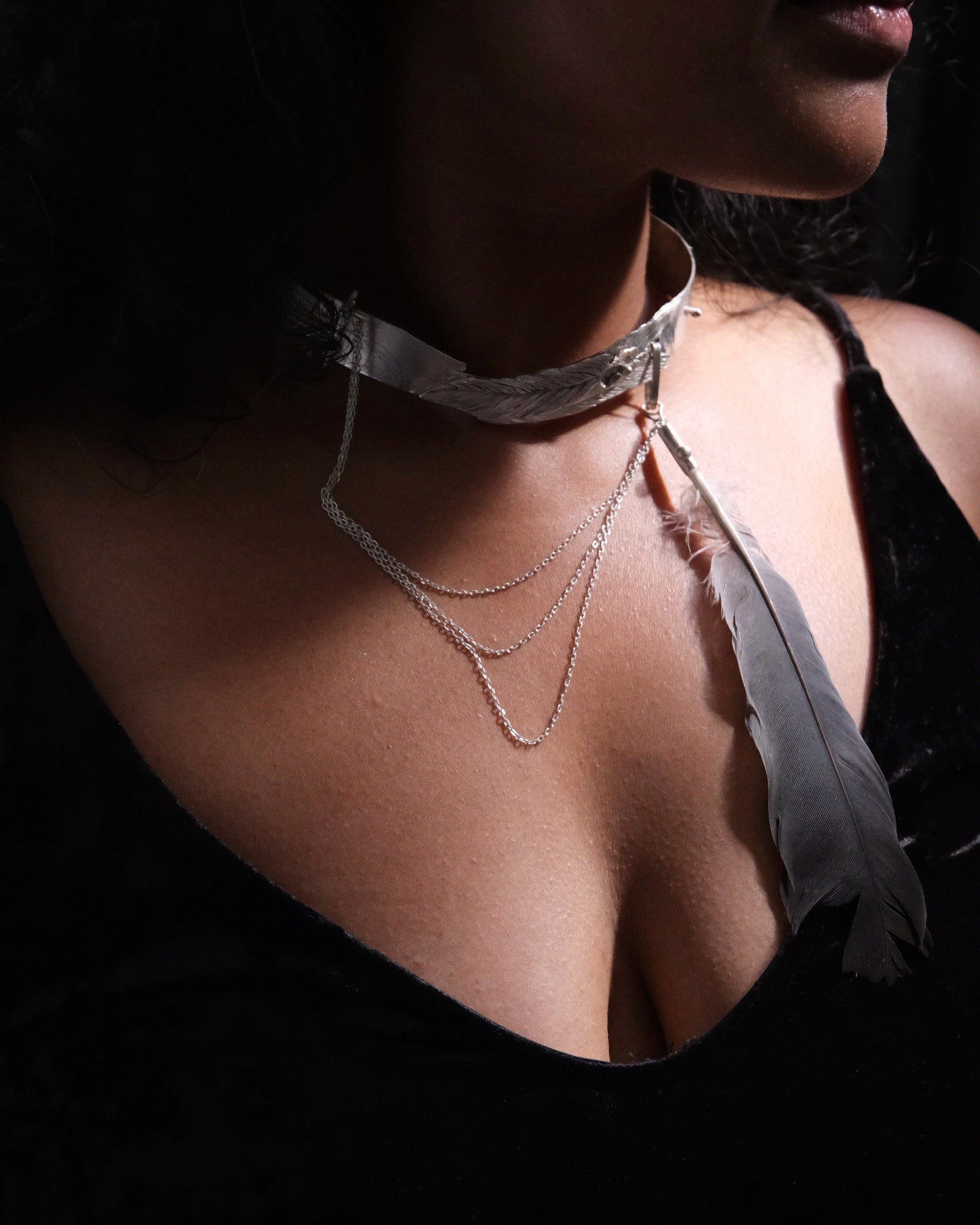 Feather Chained Choker