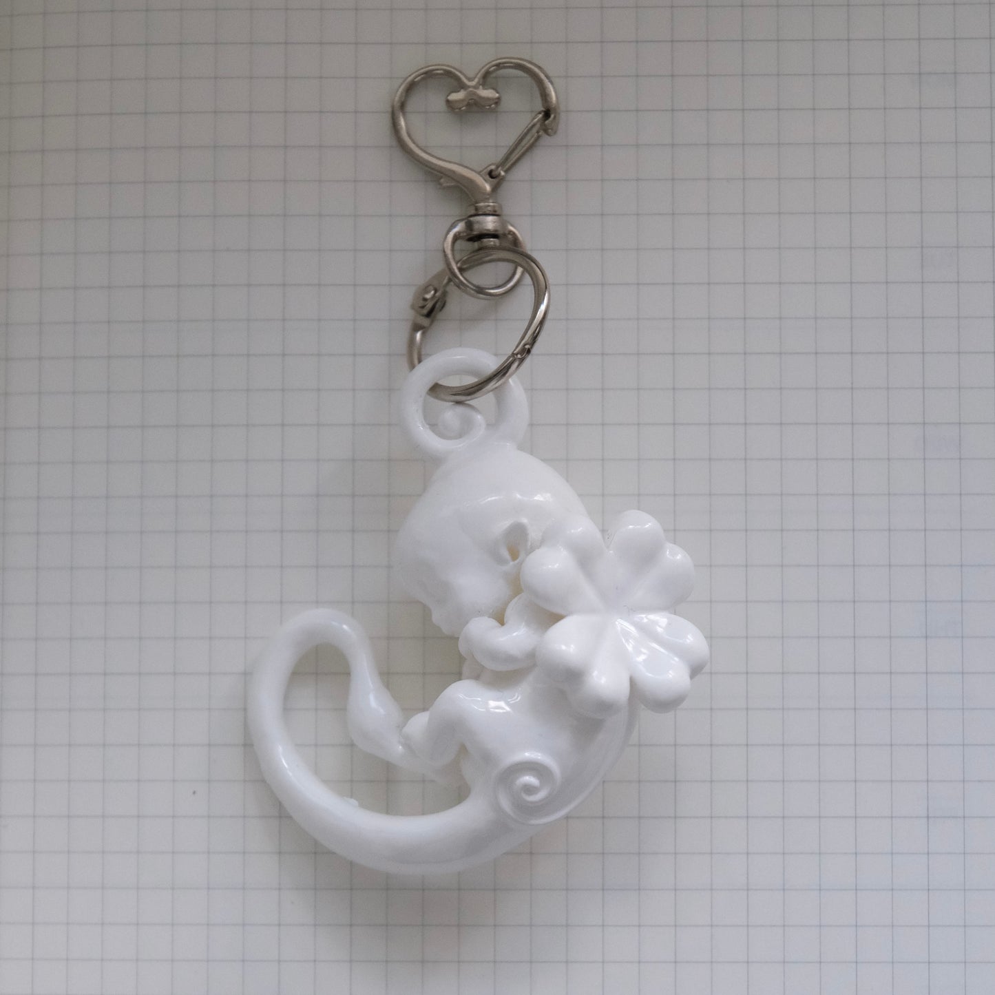 Porcelain Clover Embryo • Keychain/ Bagcharm
