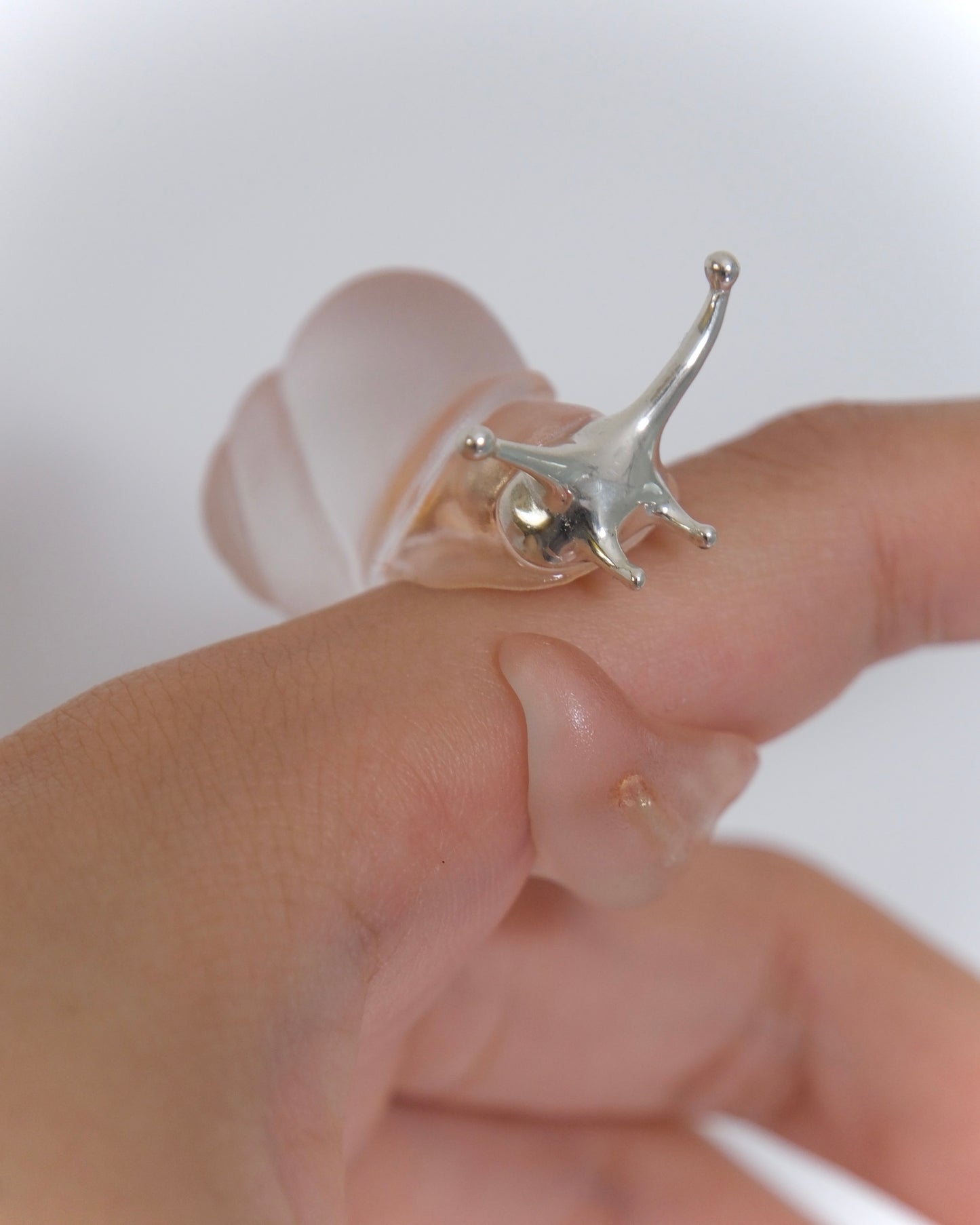 Silver spine snail ring * Soft Mist Special