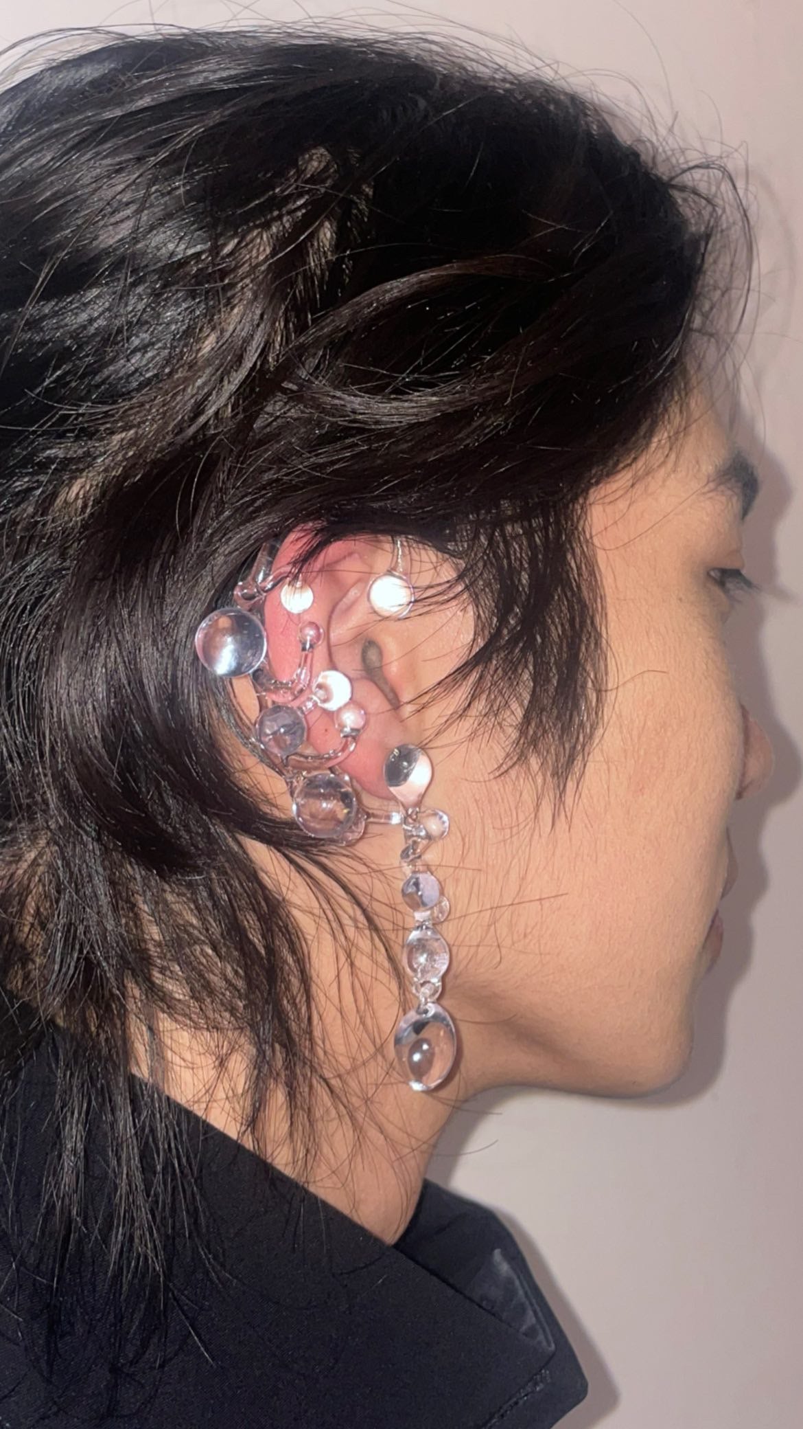Dew collection clear 3D printed Ear cuff