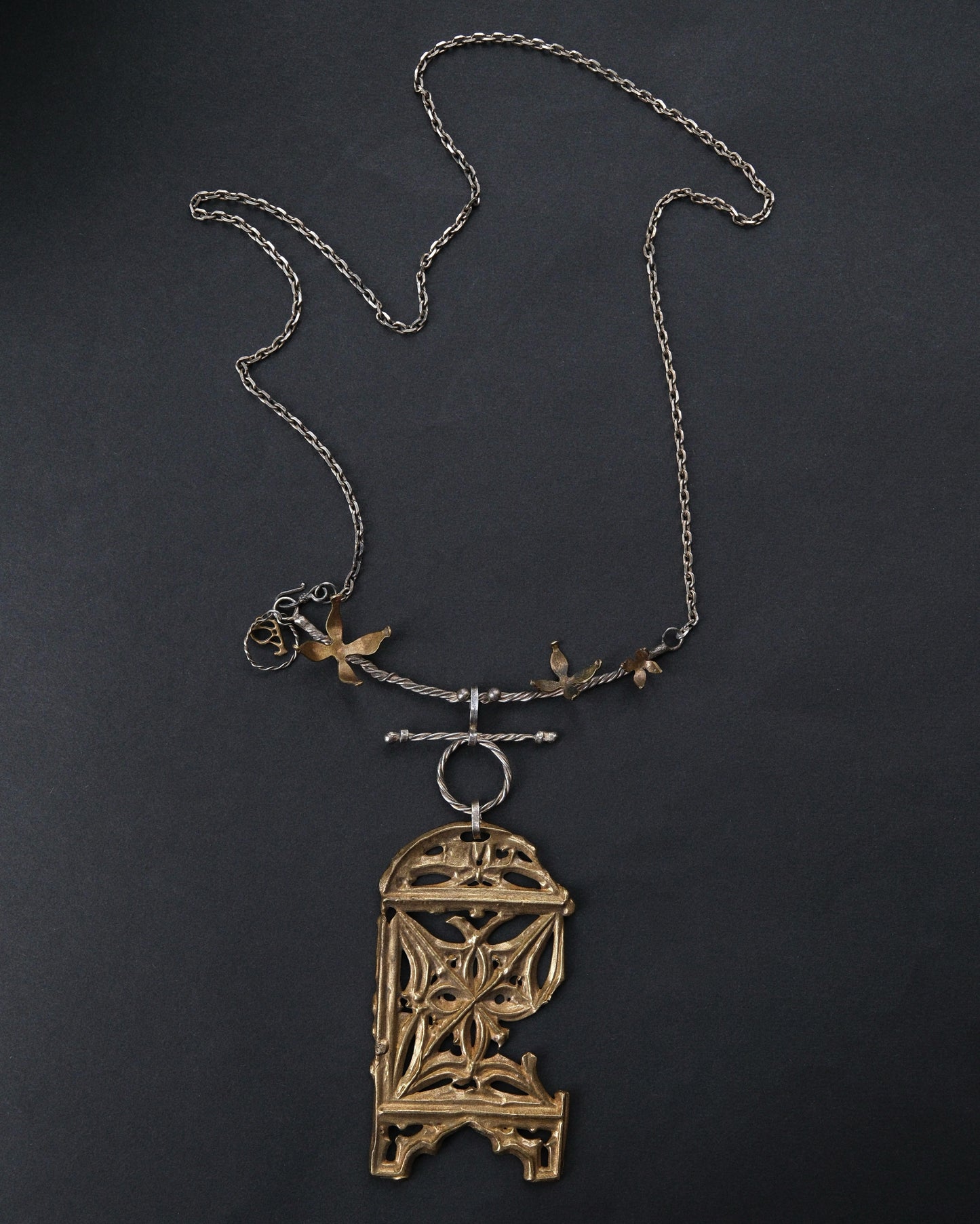 Silver & Brass French Pilgrim’s Badge Necklace