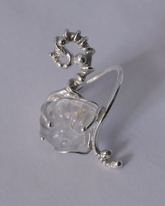 Crystal Shell Silver Ring #01