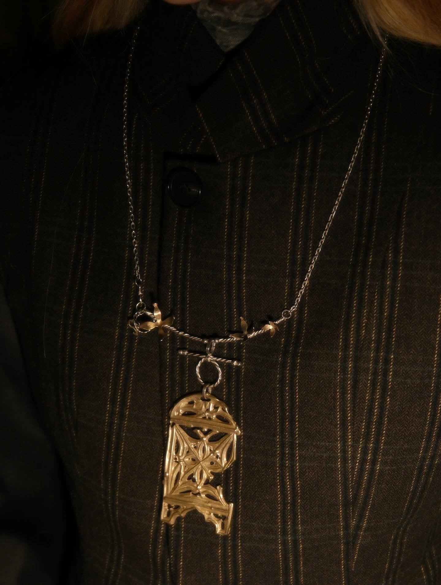 Silver & Brass French Pilgrim’s Badge Necklace