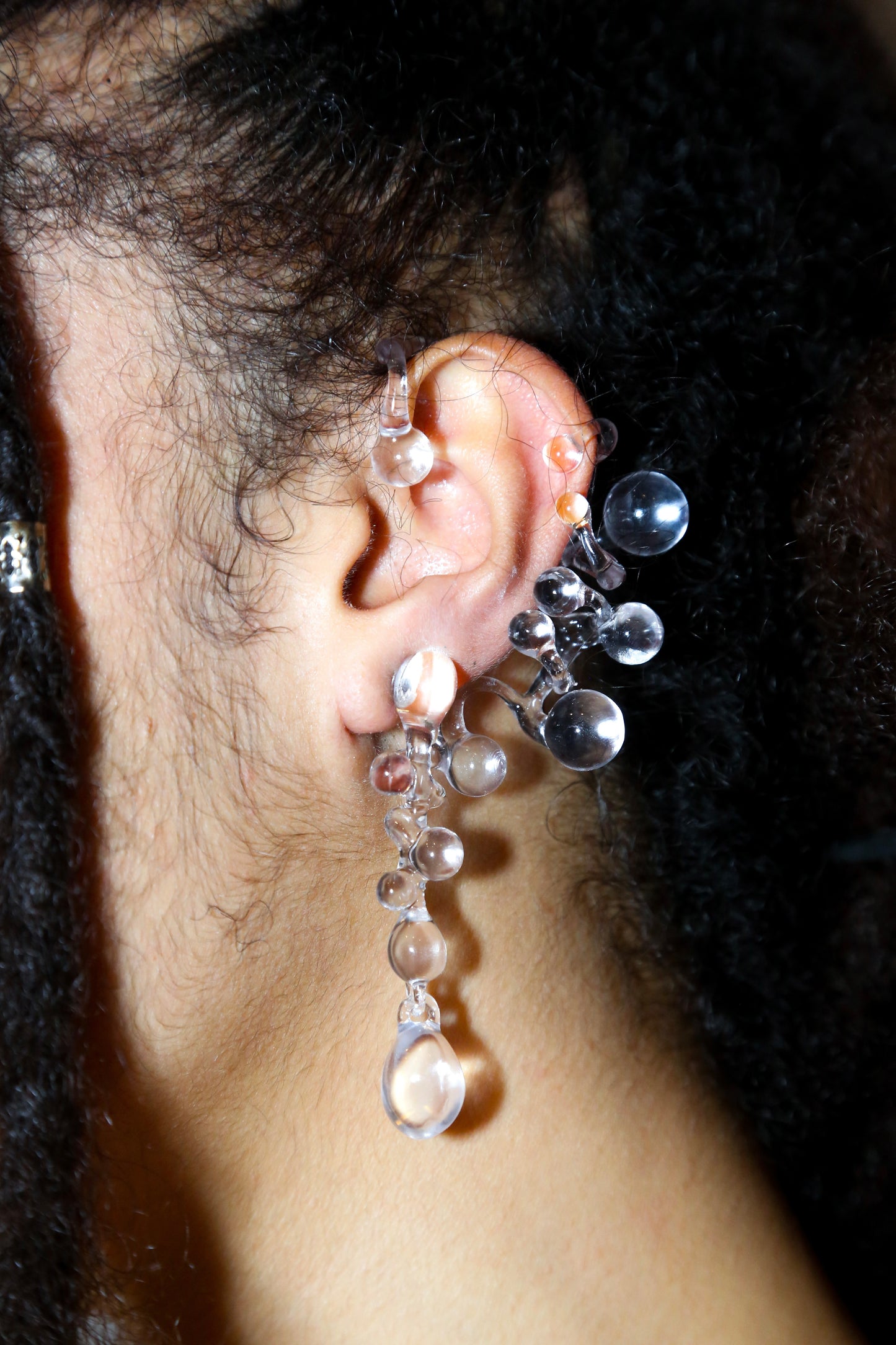 Dew collection clear 3D printed Ear cuff