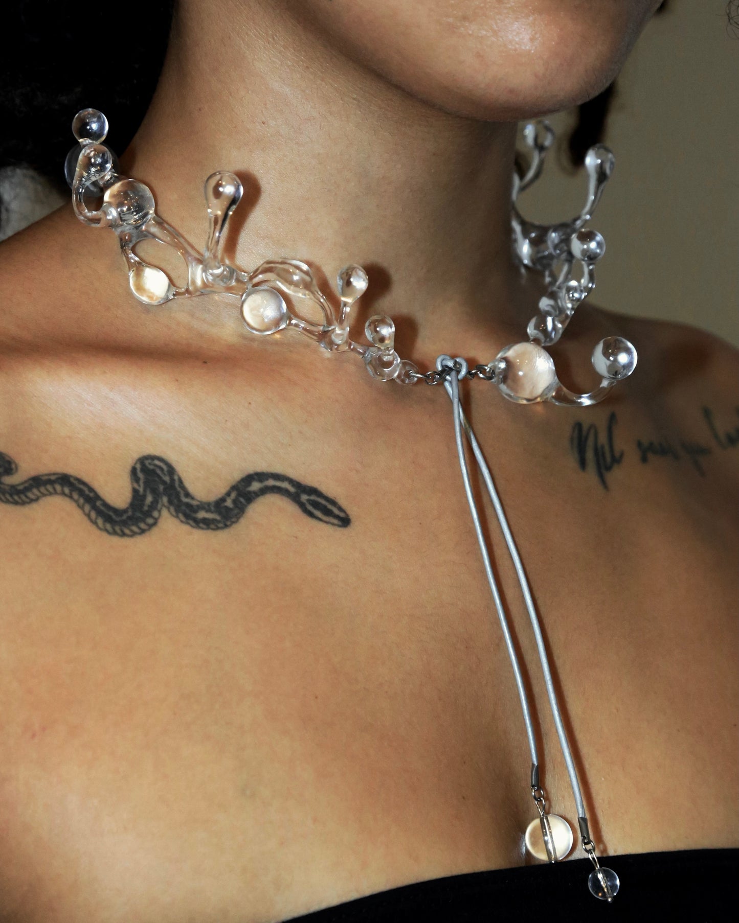 Dew collection clear 3D printed Choker