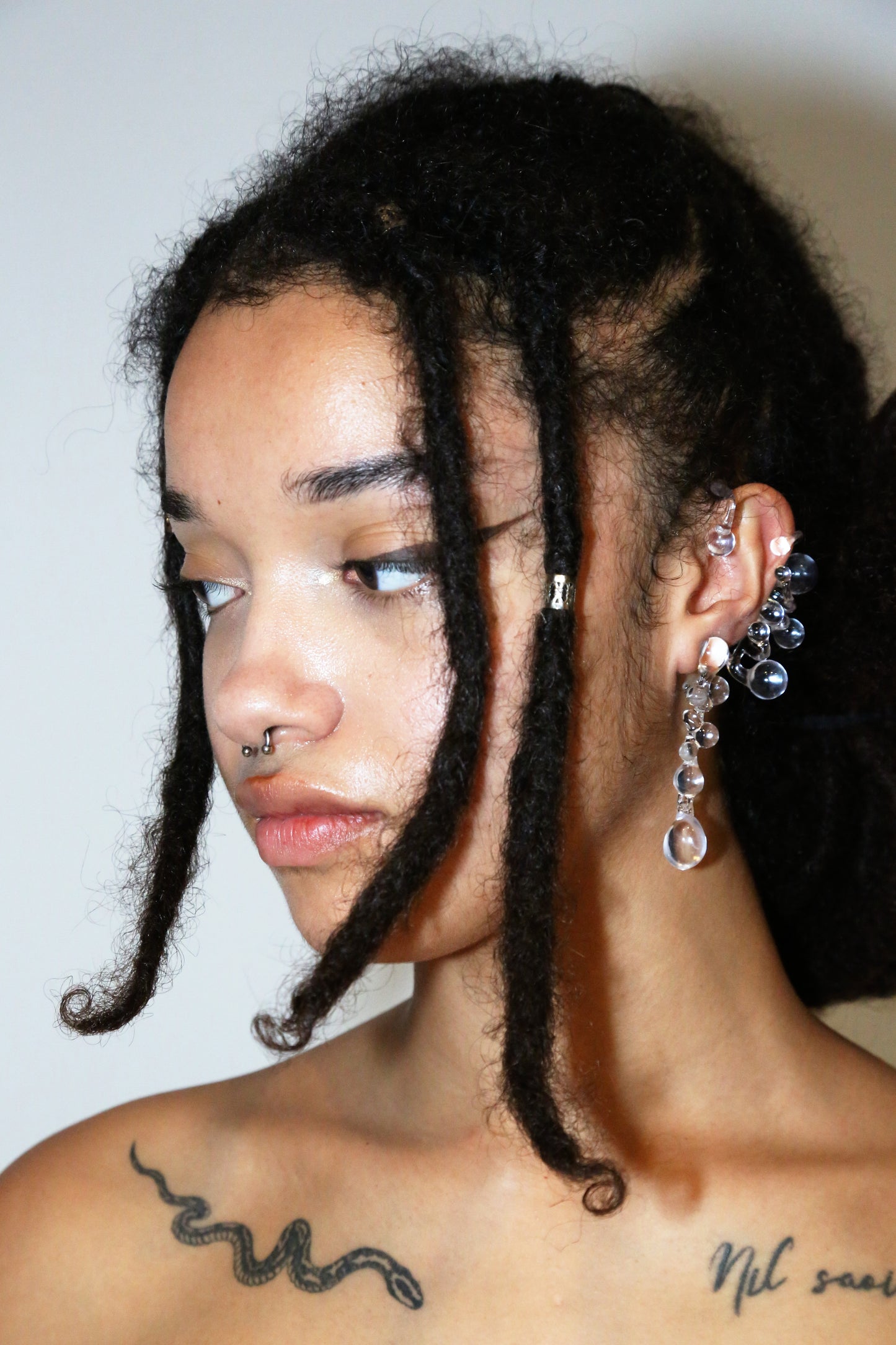 Dew collection clear 3D printed Ear cuff