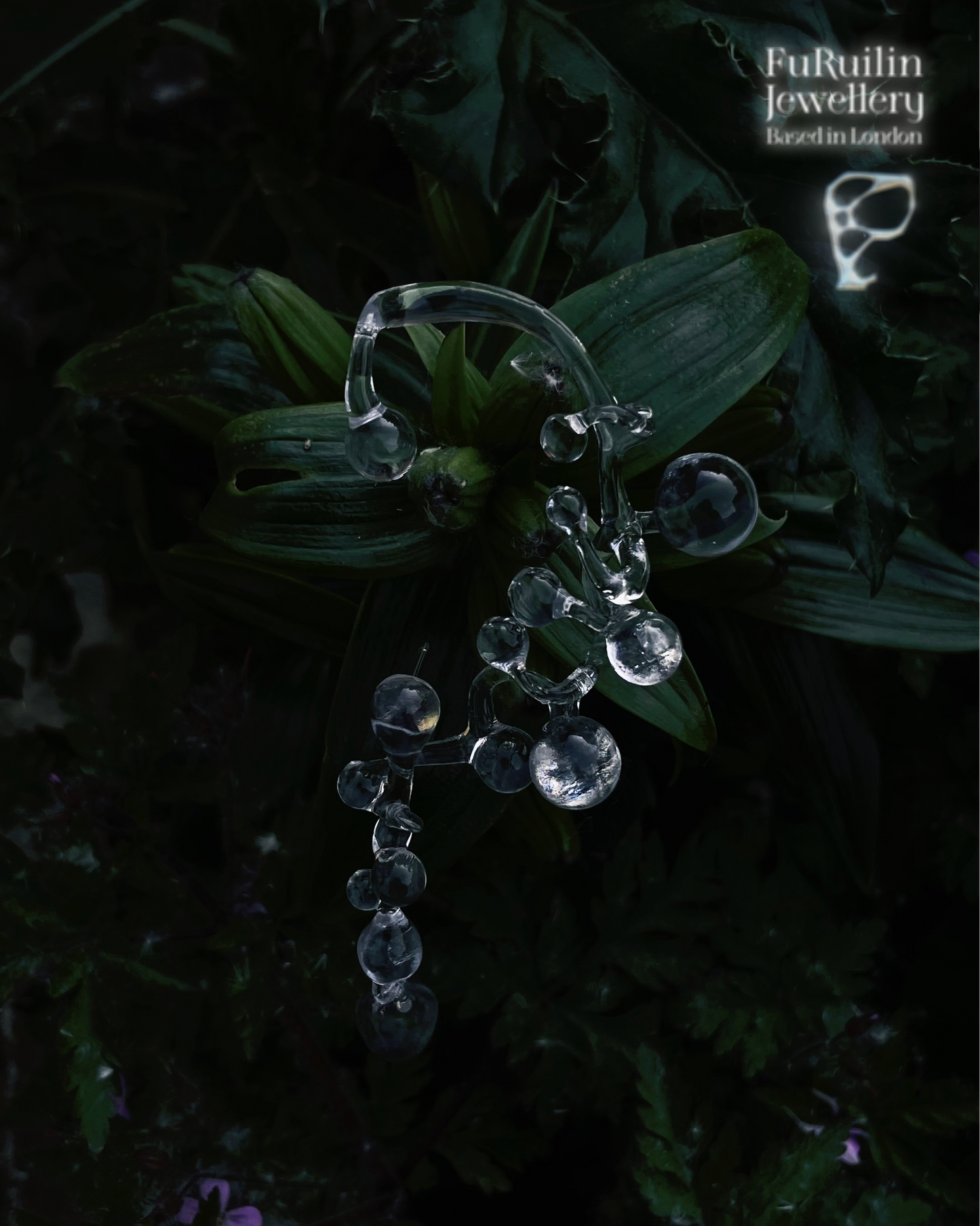 Dew collection clear 3D printed Ear cuff