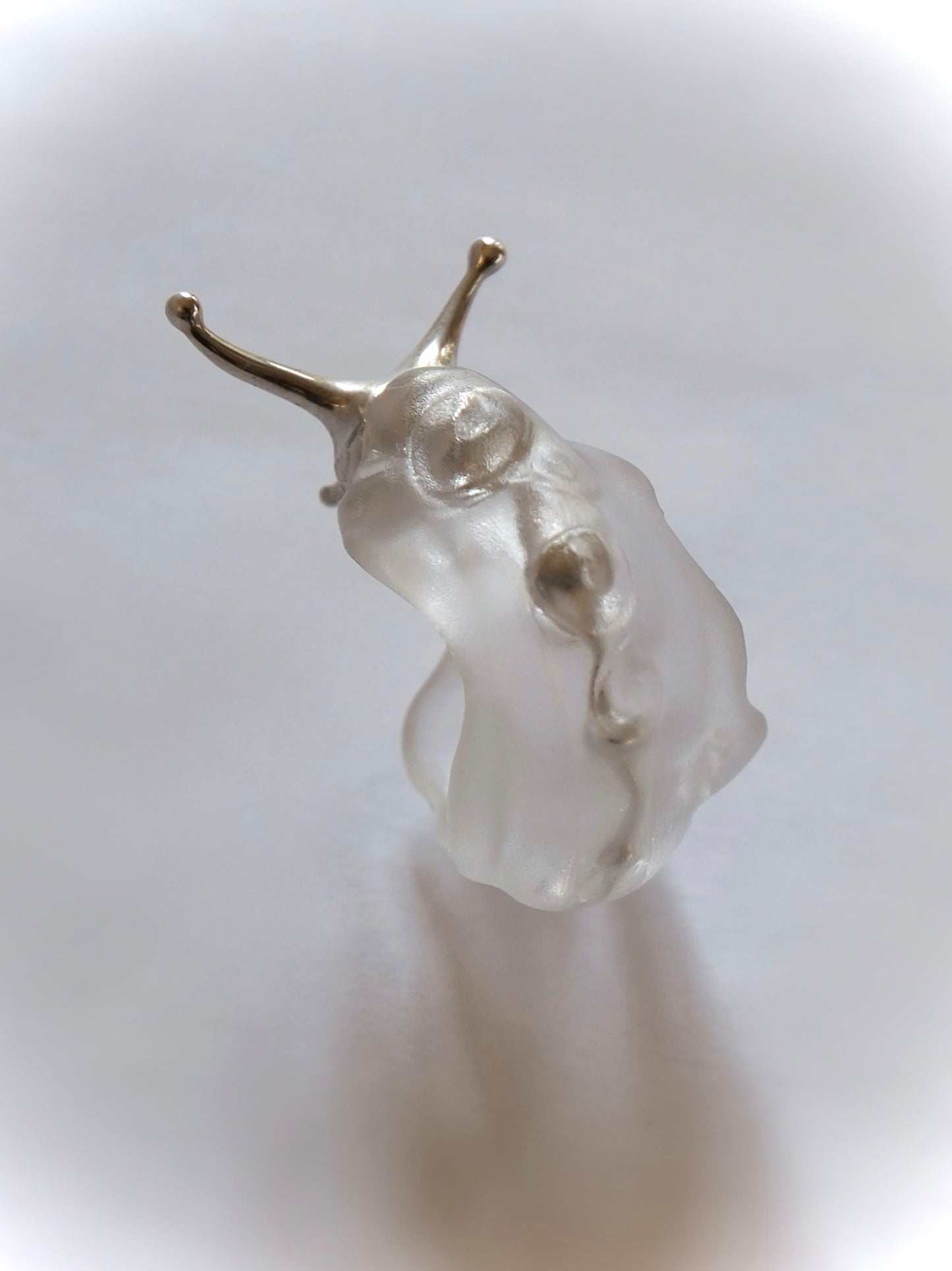Silver spine snail ring Shell-less edition